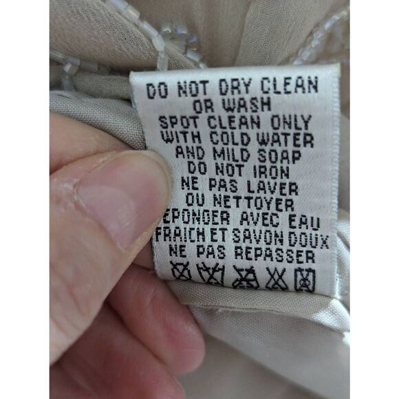 Talbots Women's Tan 2 Piece Set Lined Beaded Top and Maxi Skirt Size 10 - Picture 10 of 10